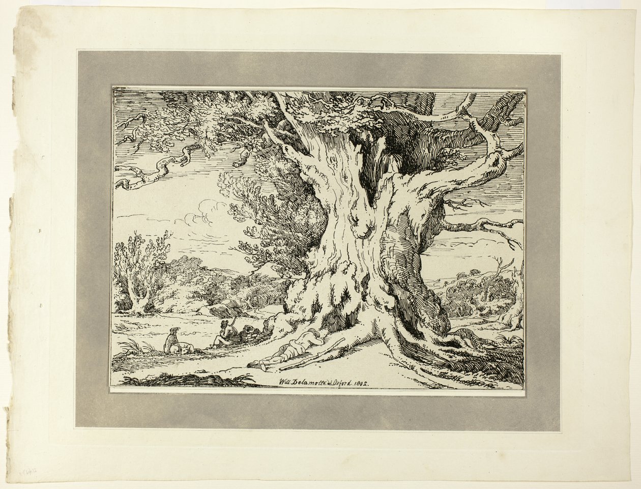 Resting, Men and Dogs Under a Big Tree by William Alfred Delamotte