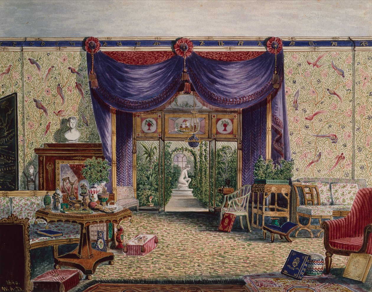 The Chinese Room at Middleton Park, Oxfordshire by William Alfred Delamotte