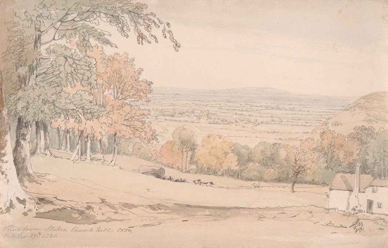 View from Stokenchurch Hill, Buckinghamshire by William Alfred Delamotte