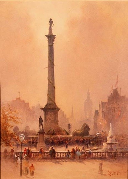 The Celebration of Trafalgar Day, Trafalgar Square by William Allister Macdonald