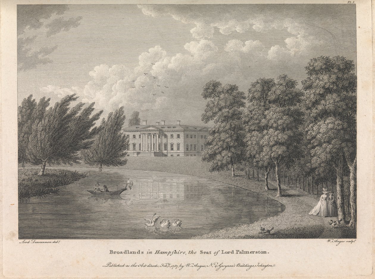 Broadlands in Hampshire, the Seat of Lord Palmerston, plate 1; page 42 (Volume One) by William Angus