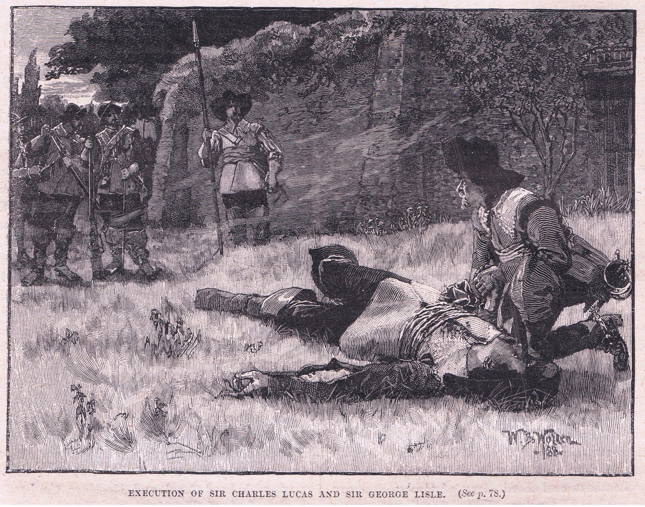 Execution of Sir Charles Lucas and Sir George Lisle AD 1648 by William Barnes Wollen