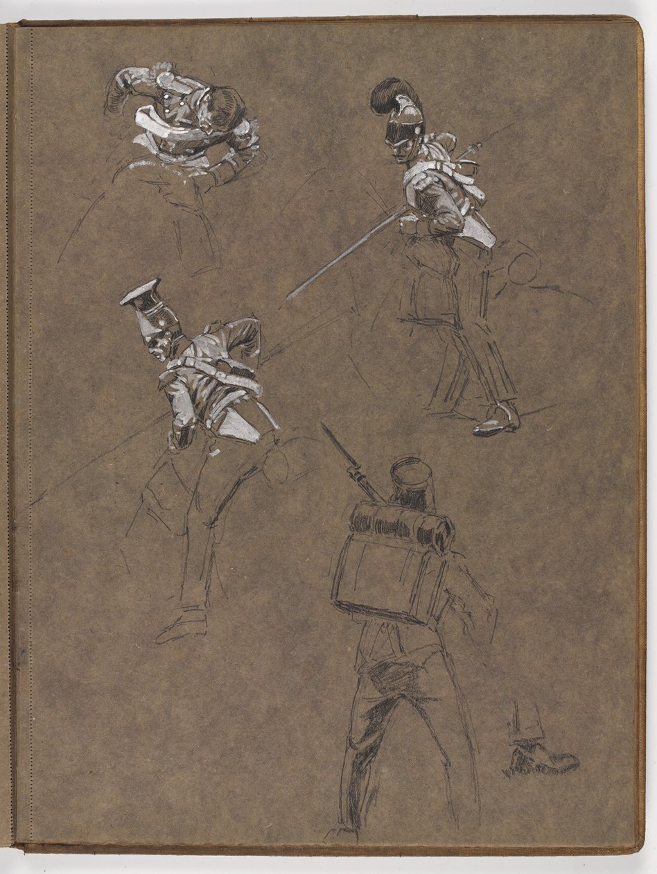 Studies for the Oil Painting, The Flag: Albuhera, May 16, 1811 by William Barnes Wollen