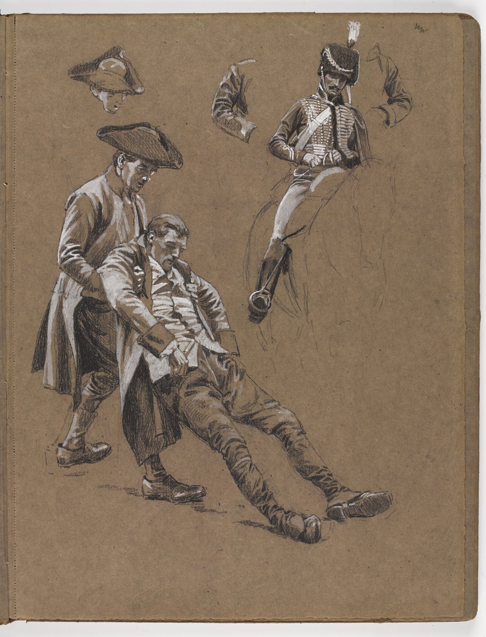 Study for the Oil Painting by William Barns Wollen, The Battle of Lexington 1775 by William Barnes Wollen