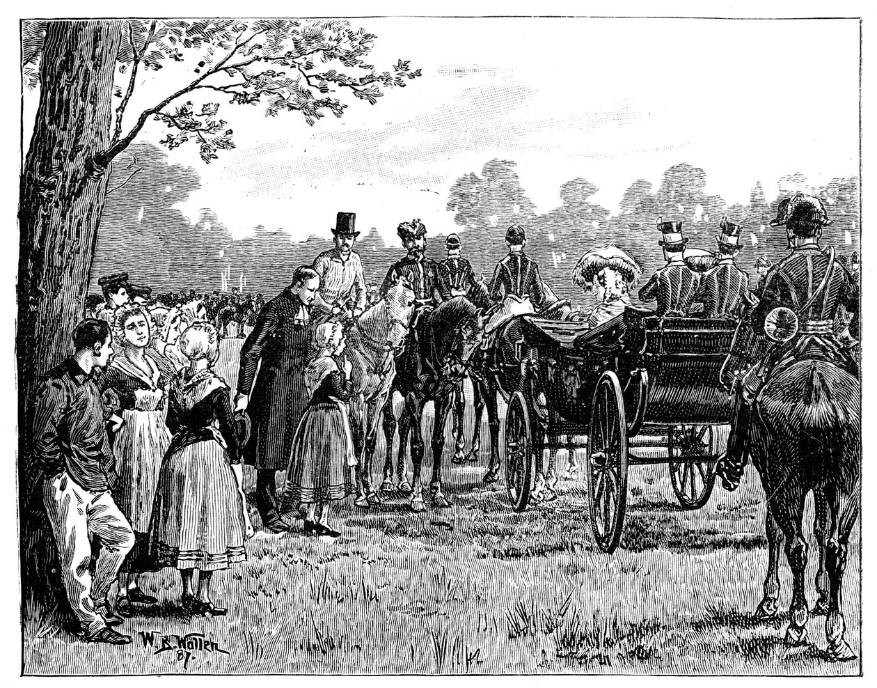 The Queen at the Fete in the Forest of St Germain, France by William Barnes Wollen