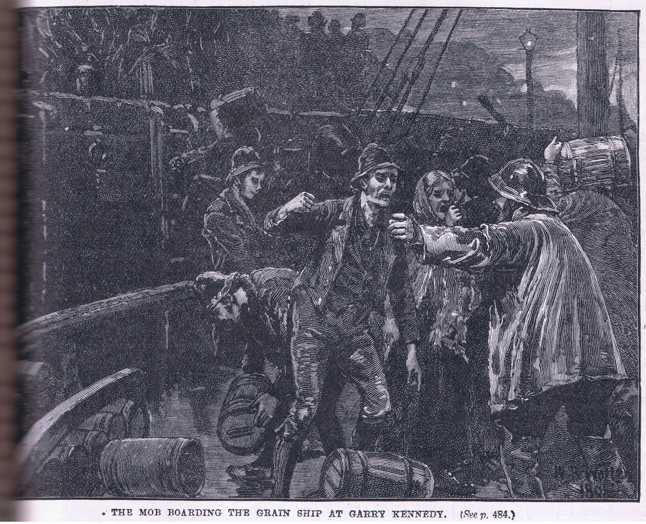 The Mob Boarding a Grain Ship at Garry Kennedy AD 1841 by William Barnes Wollen