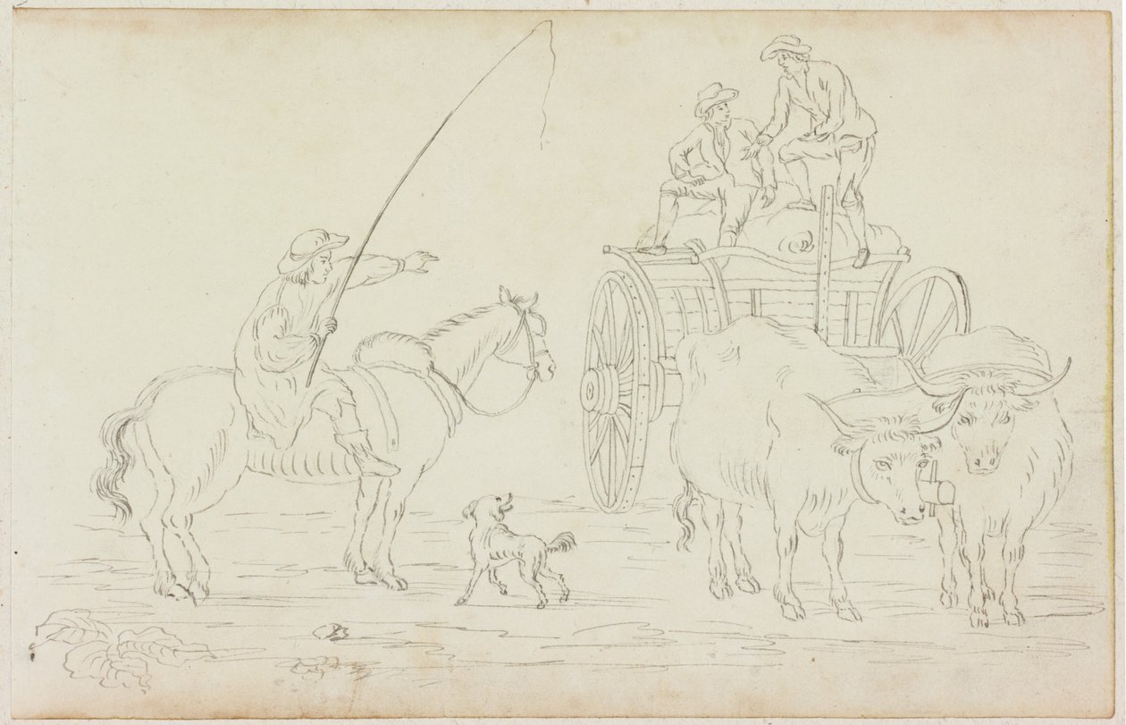 Oxcart Blocking the Way by William Beilby