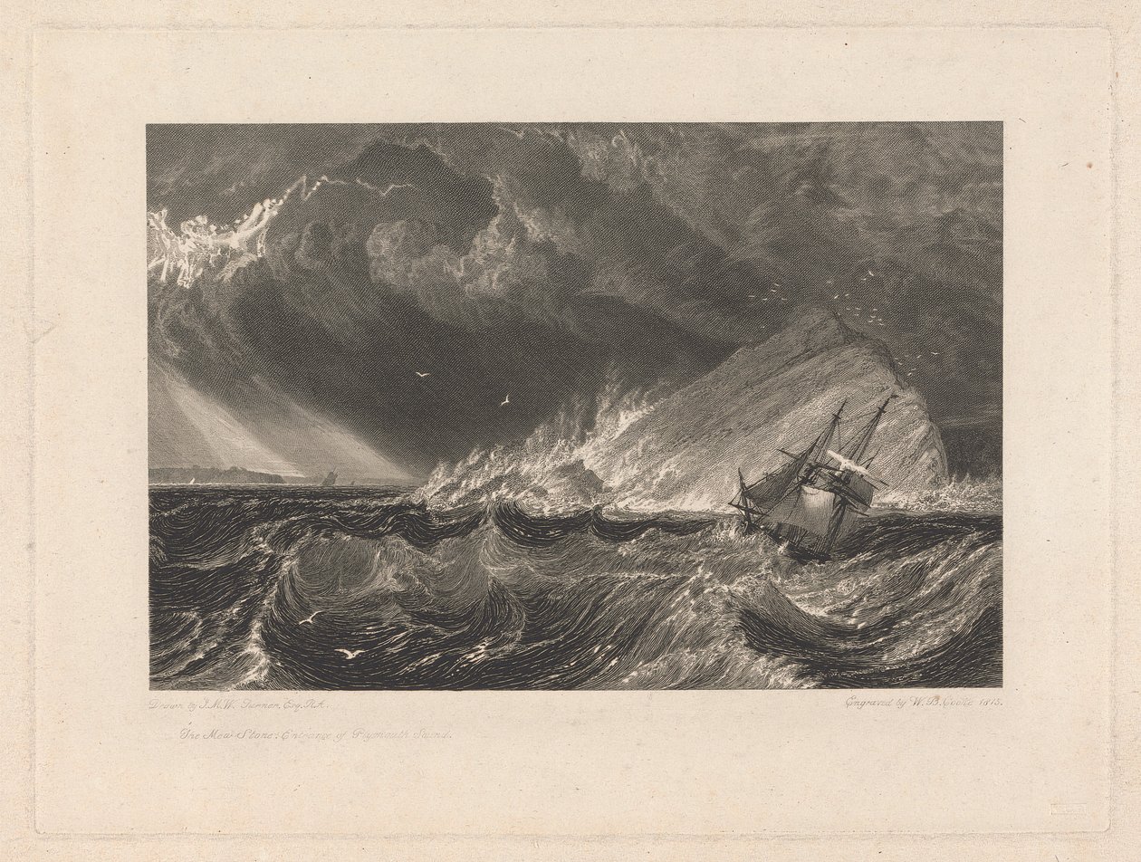 The Mewstone, Entrance of Plymouth Sound by William Bernard Cooke