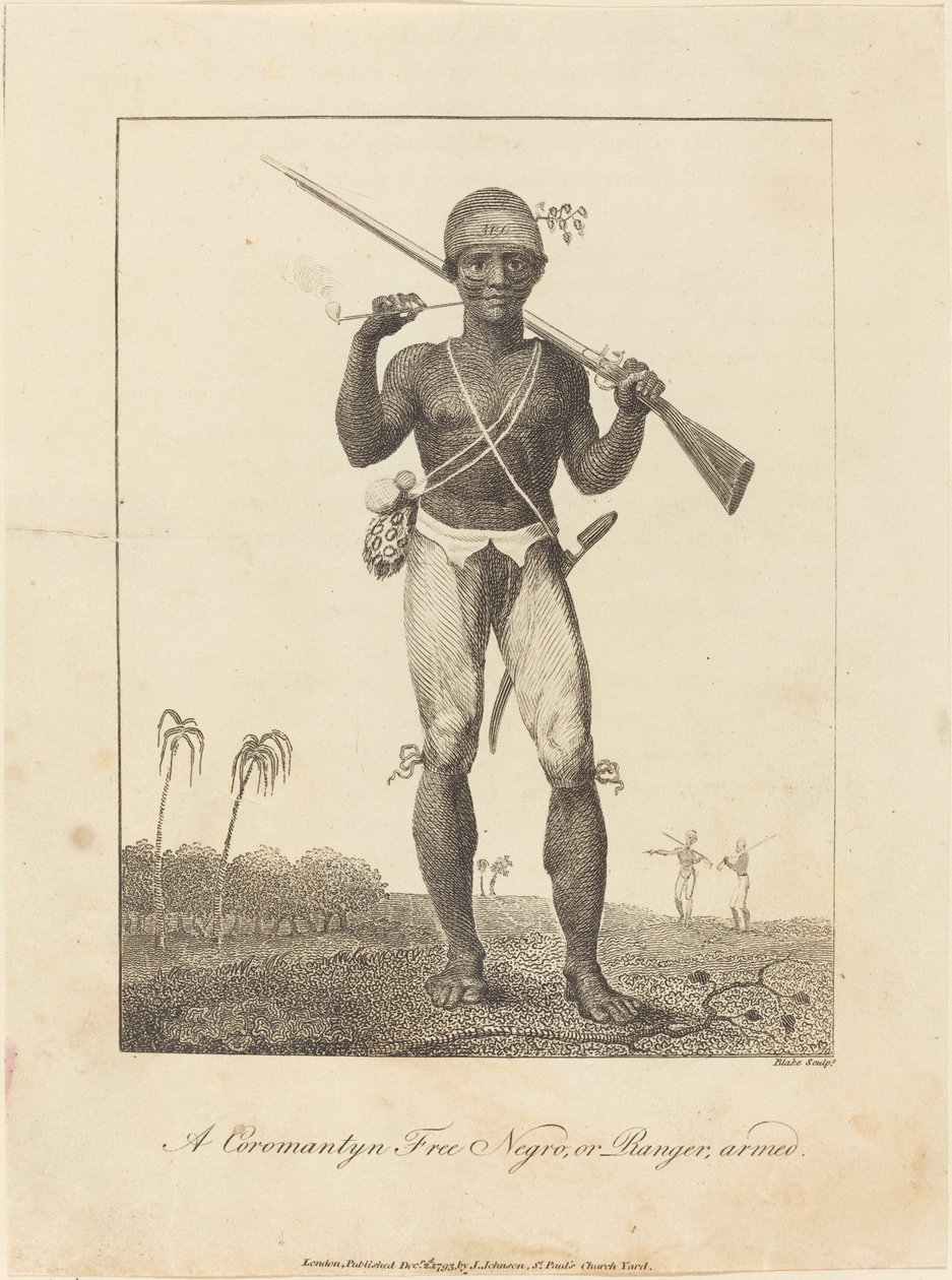 A Coromantyn Free Negro, or Ranger, Armed by William Blake