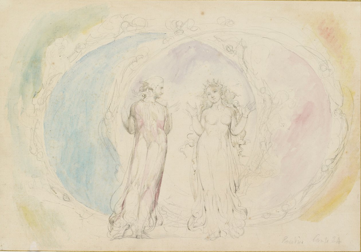Beatrice and Dante in Gemini, amid the Spheres of Flame by William Blake
