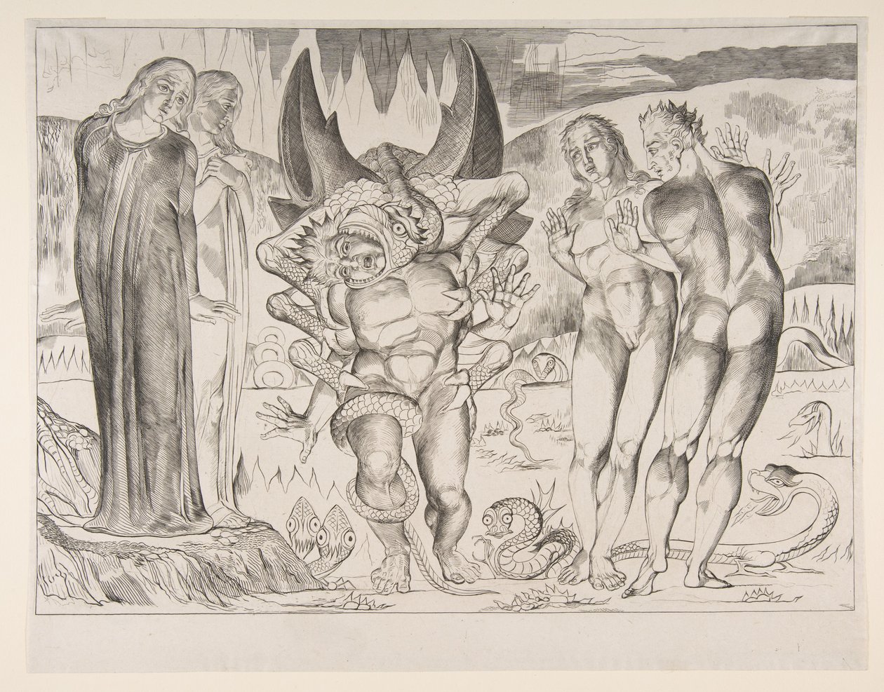 Circle of Thieves: Agnello Brunelleschi Attacked by a Six-Footed Serpent, from Dante