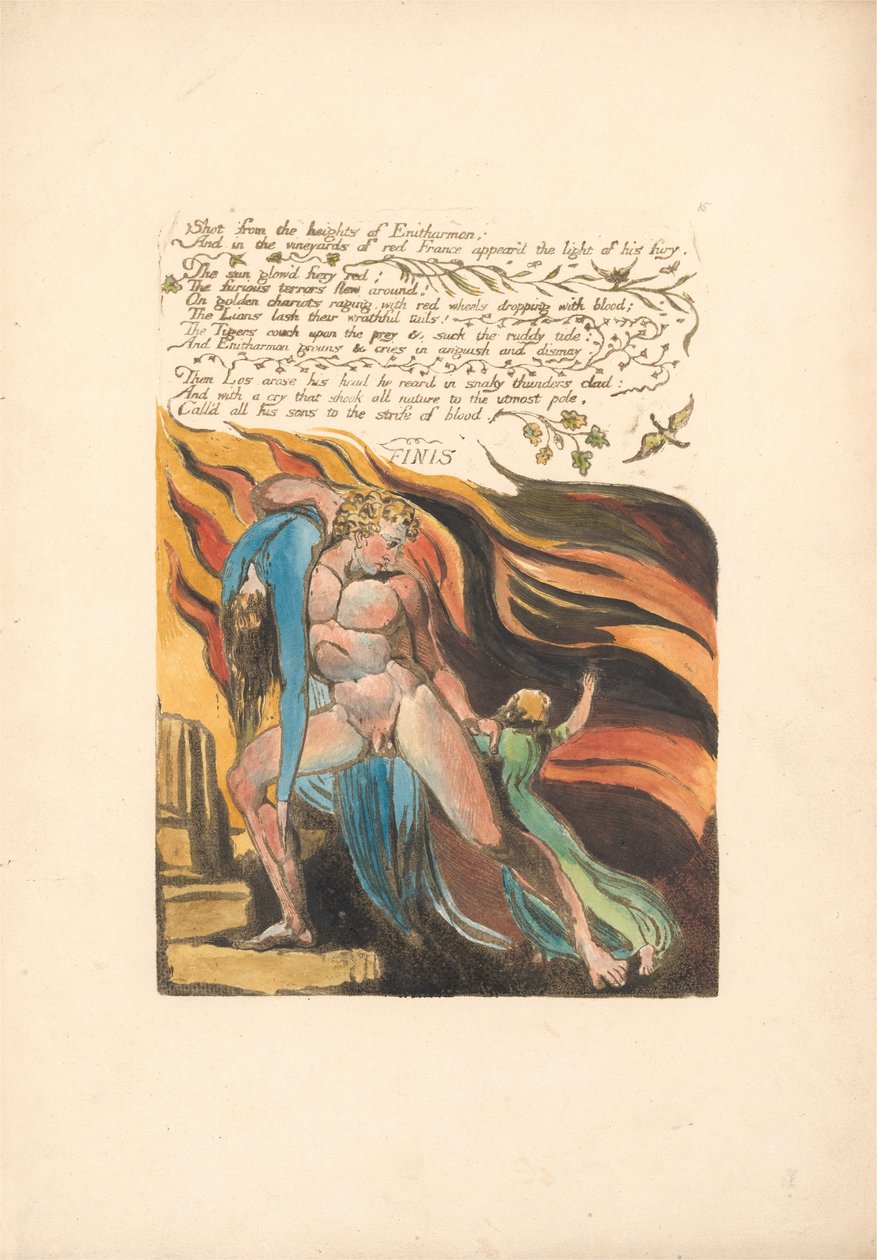 Europe. A Prophecy, Plate 17, Shot from the heights (Bentley 18) by William Blake