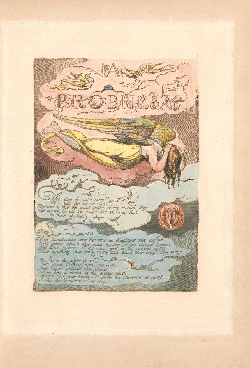Europe. A Prophecy, Plate 5, A - Prophecy - The deep of winter came (Bentley 6) by William Blake