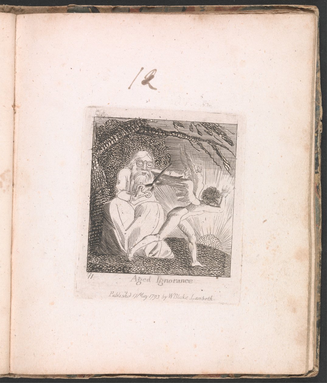 For Children. The Gates of Paradise, Plate 13, Aged Ignorance by William Blake
