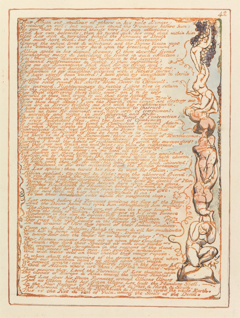 Jerusalem, Plate 42, Thus Albion sat by William Blake