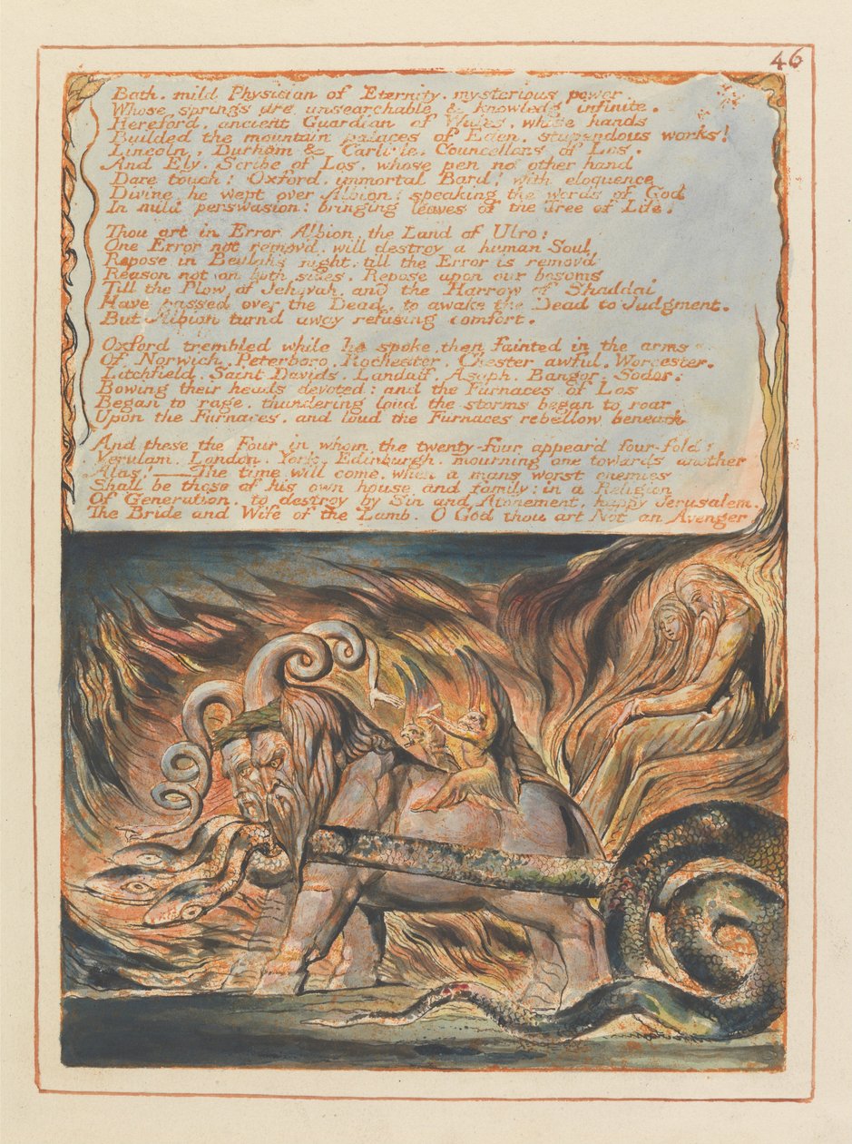 Jerusalem, Plate 46, Bath, Mild Physician by William Blake