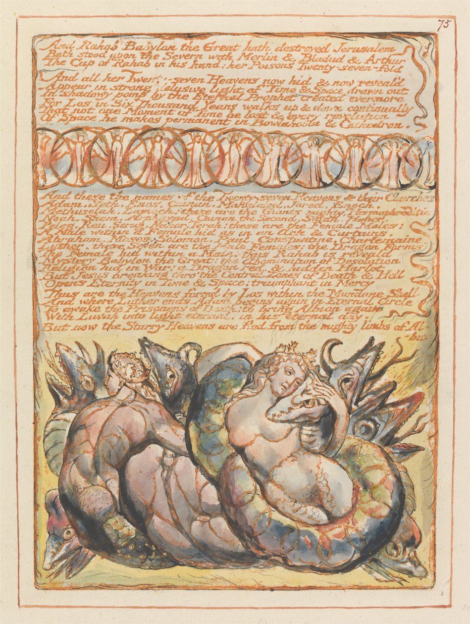 Jerusalem, Plate 75, And Rahab Babylon the Great... by William Blake