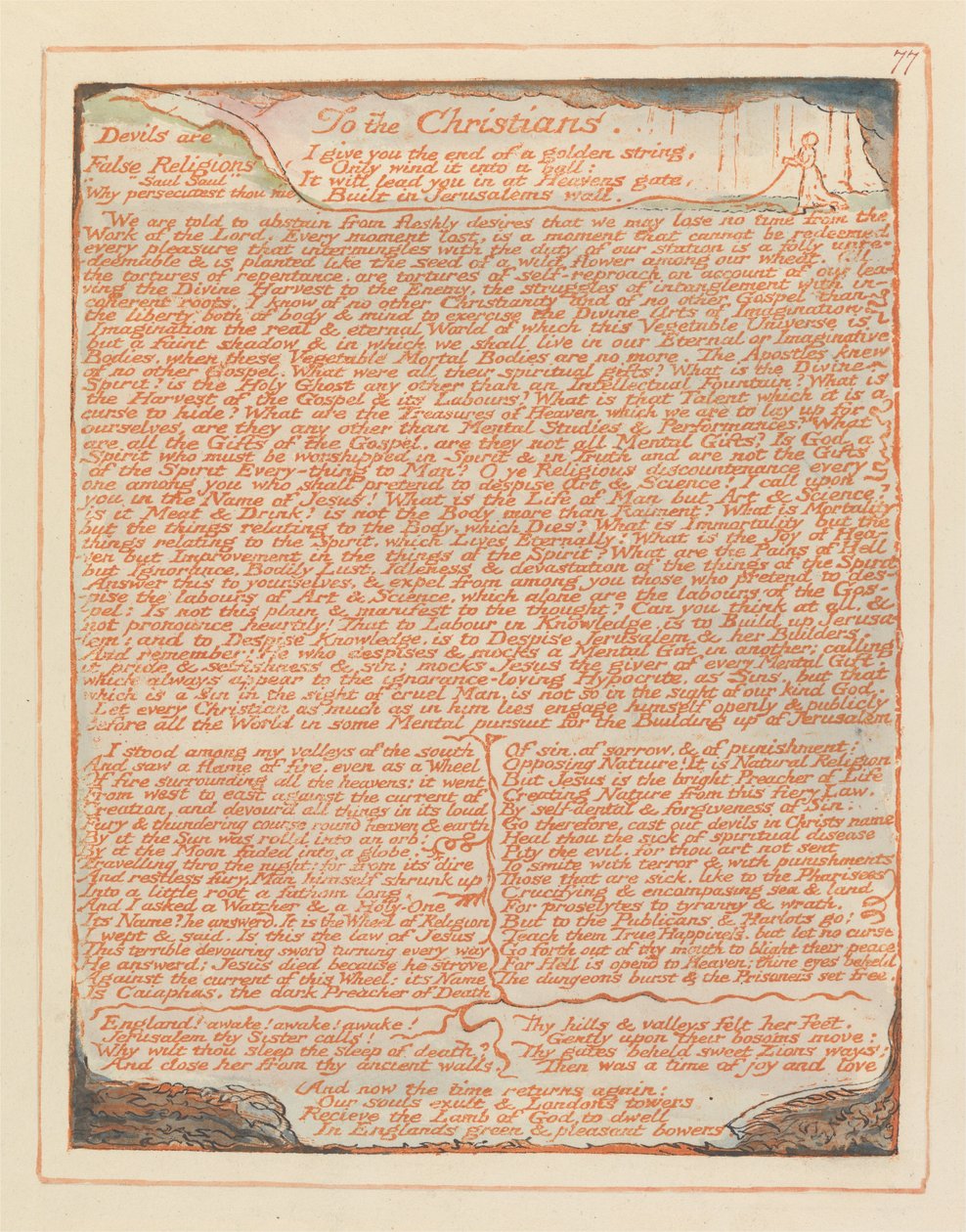 Jerusalem, Plate 77, To the Christians by William Blake