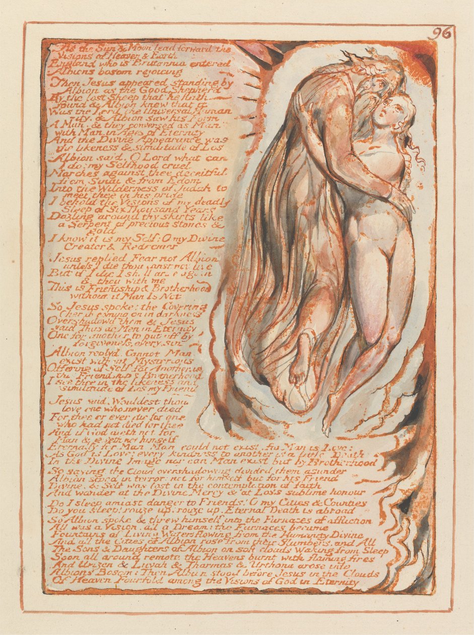 Jerusalem, Plate 96, As the Sun & Moon lead forward by William Blake