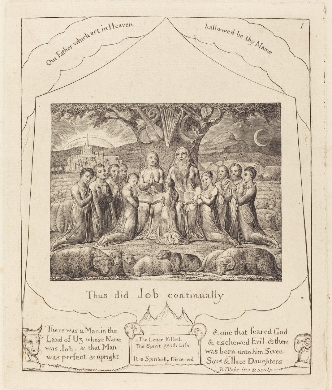Job and His Family by William Blake