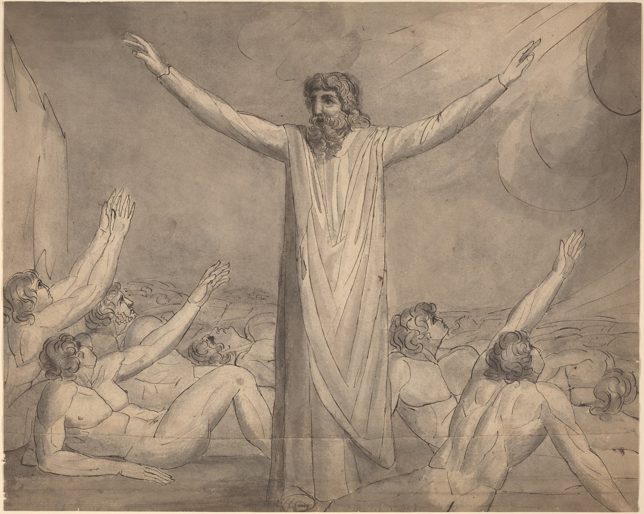 Moses Staying the Plague (?) by William Blake