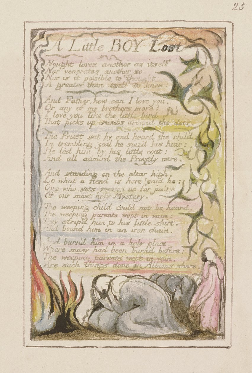 A Little Boy Lost: Plate 53 from Songs of Innocence and of Experience (copy R) c.1802-08 by William Blake