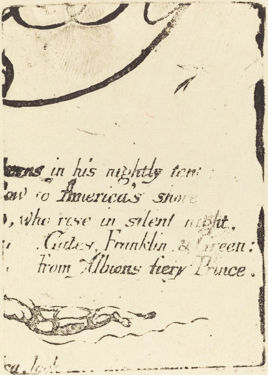 Restrike from Fragment of Cancelled Plate for 