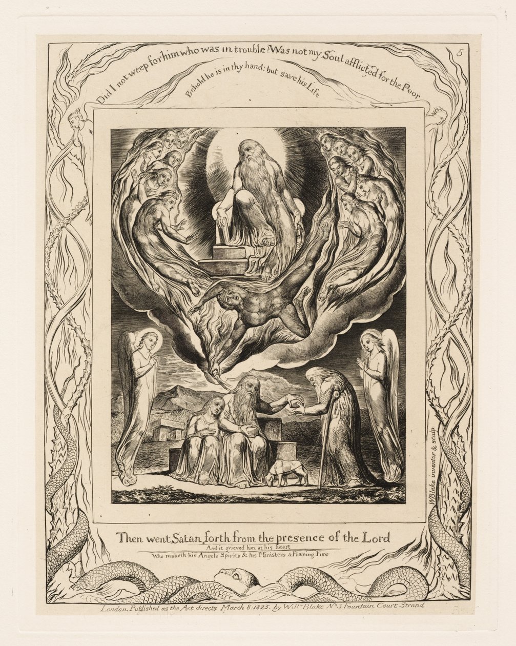 Satan Going Forth from the Presence of the Lord by William Blake