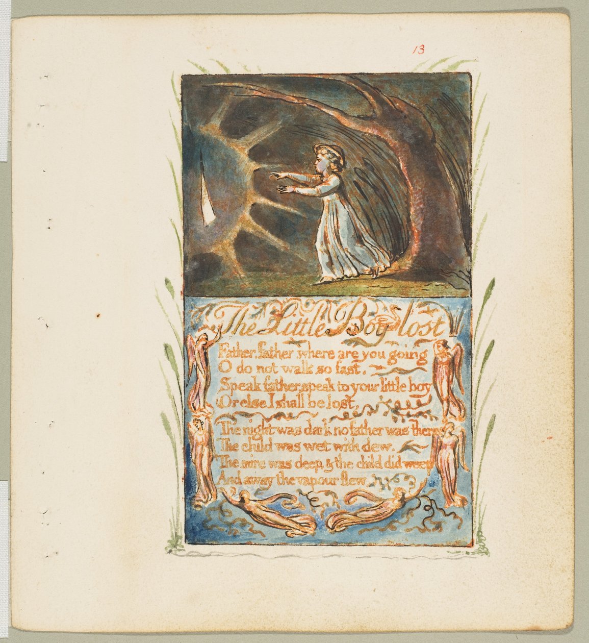 Songs of Innocence and of Experience: Little Boy Lost, ca. 1825 by William Blake