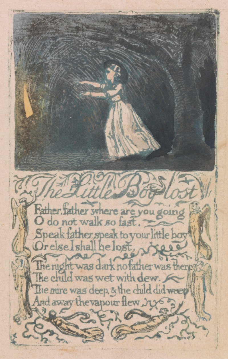 Songs of Innocence and of Experience, Plate 16, "The Little Boy Lost" (Bentley 13) by William Blake