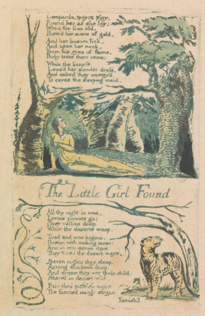 Songs of Innocence and of Experience, Plate 20, "The Little Girl Lost" (Bentley 34) by William Blake