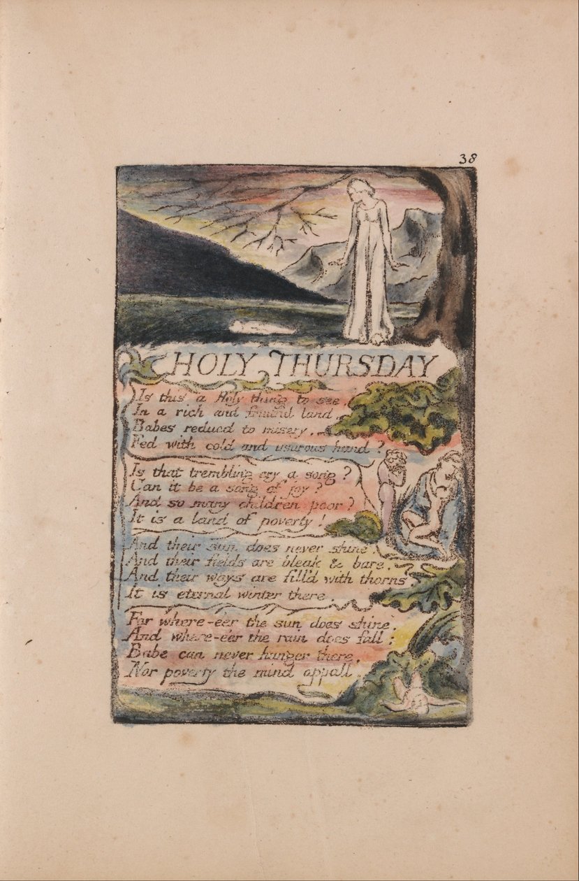 Songs of Innocence and of Experience, Plate 38, Holy Thursday (Bentley 33) by William Blake