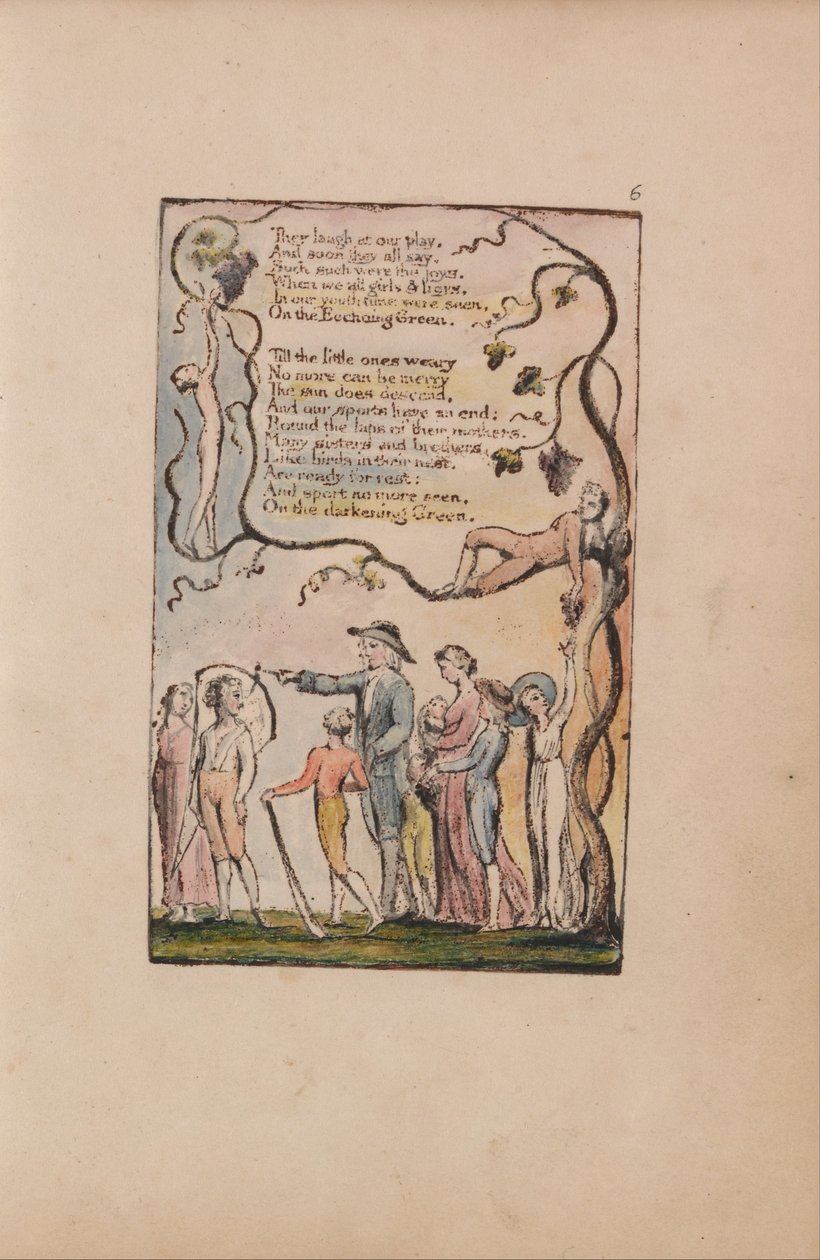 Songs of Innocence and of Experience, Plate 6, The Ecchoing Green (Bentley 7) by William Blake