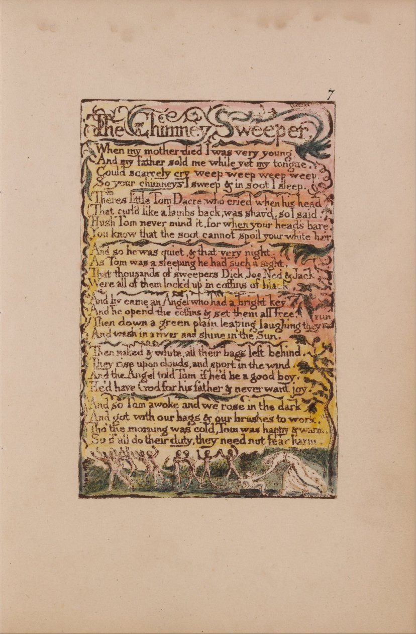 Songs of Innocence and of Experience, Plate 7, The Chimney Sweeper (Bentley 12) by William Blake