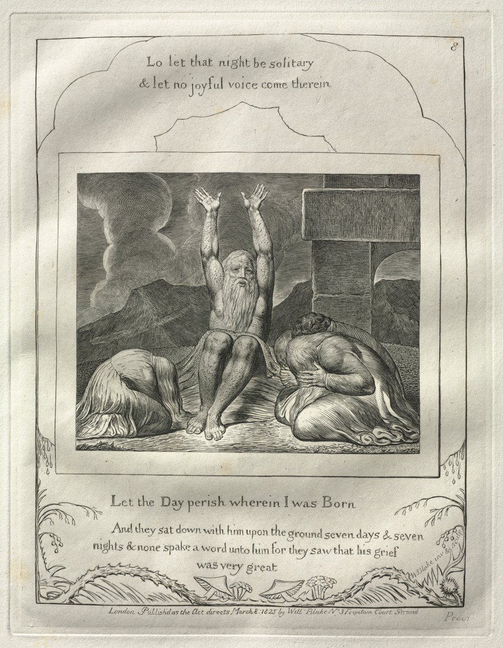 The Book of Job: No. 8, Let the Day Perish Wherein I Was Born, 1825 by William Blake
