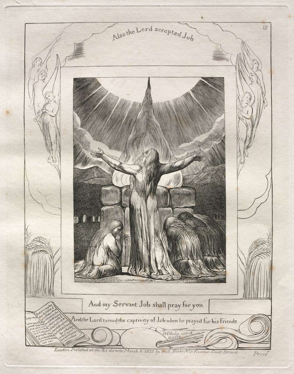 The Book of Job: Pl. 18, And my Servant Job shall pray for you by William Blake