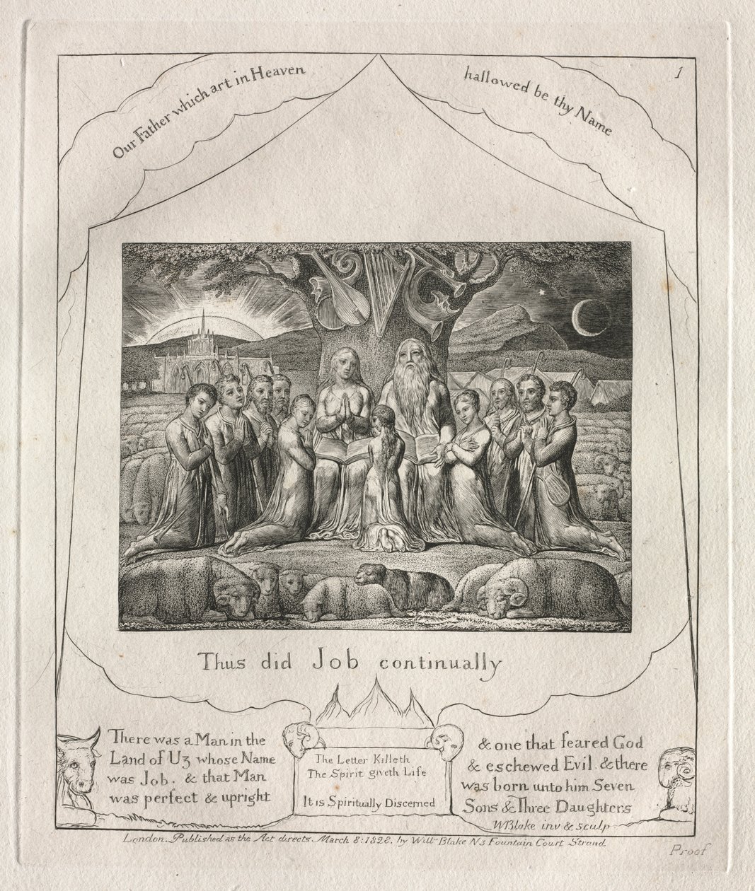 The Book of Job: Pl. 1, Thus Did Job Continually by William Blake