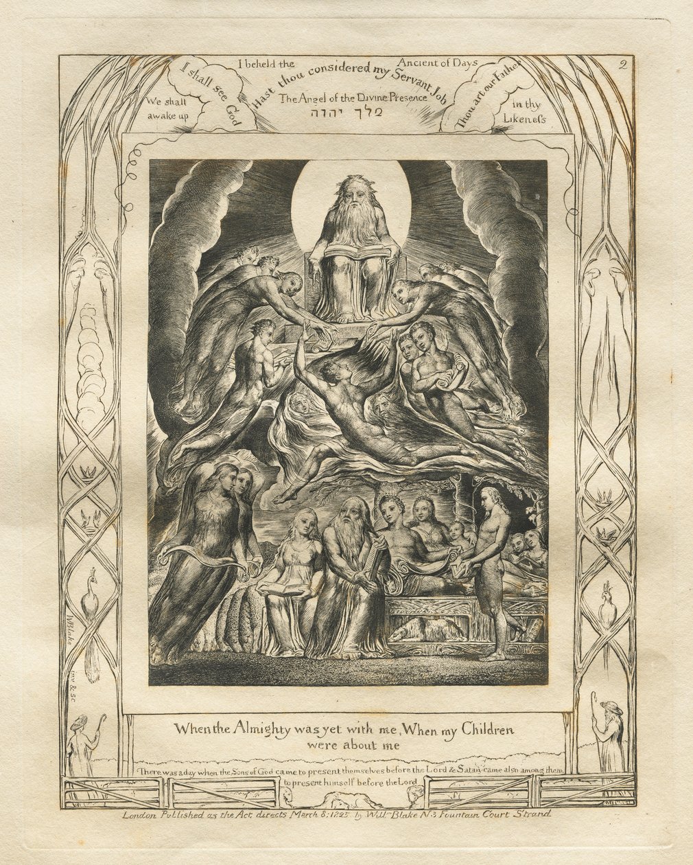 The Book of Job: Pl. 2, When the Almighty was yet with me, When my Children were about me by William Blake