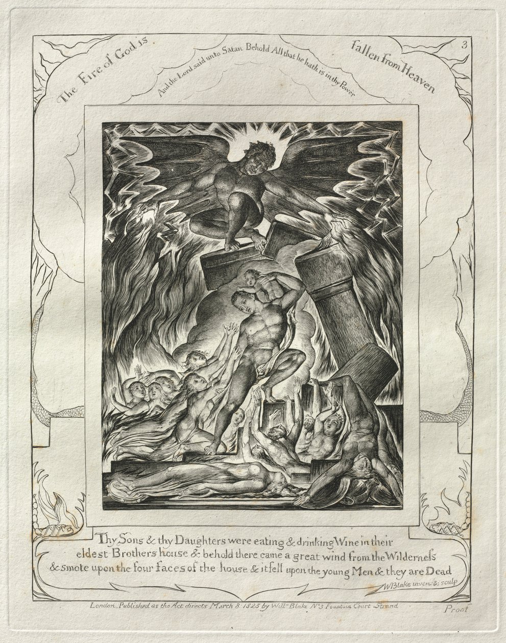 The Book of Job: Thy Sons and thy Daughters were eating and drinking Wine... by William Blake