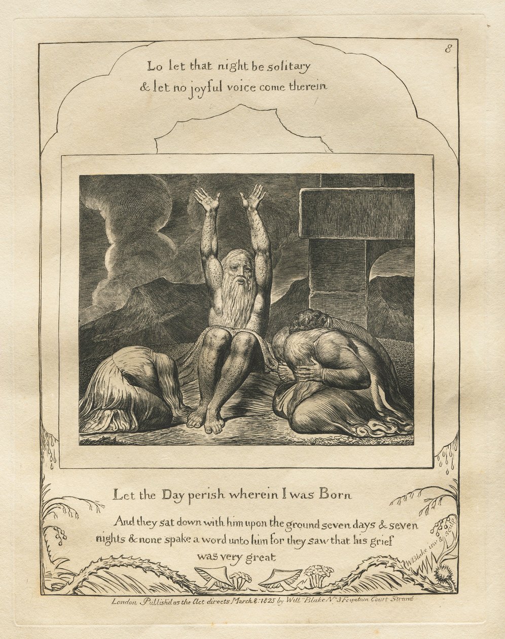The Book of Job: Pl. 8, Let the Day perish wherein I was Born, 1825 by William Blake