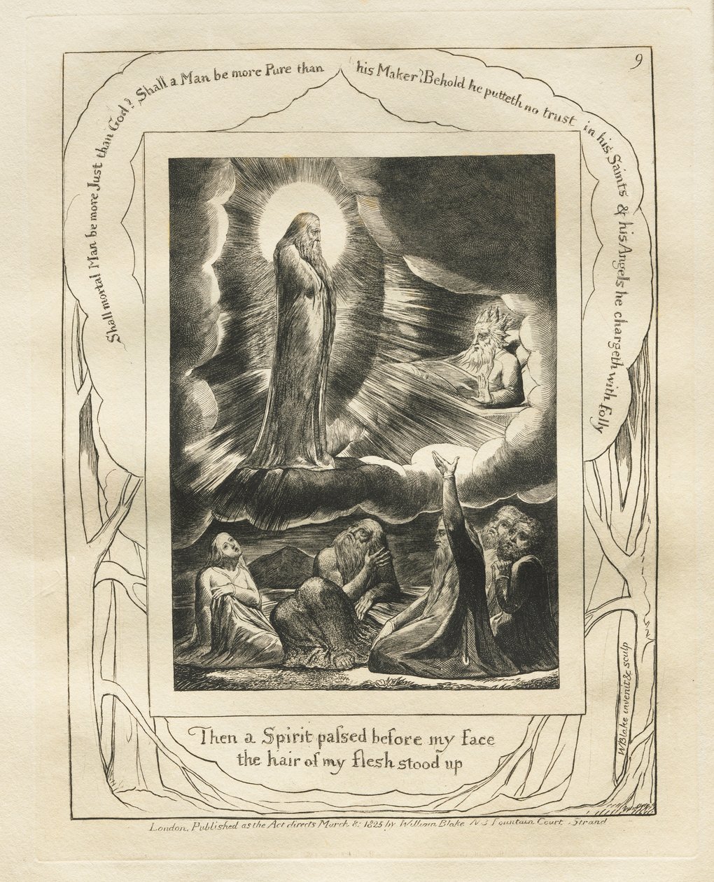 The Book of Job: Pl. 9, Then a Spirit passed before my face, the hair of my flesh stood up by William Blake