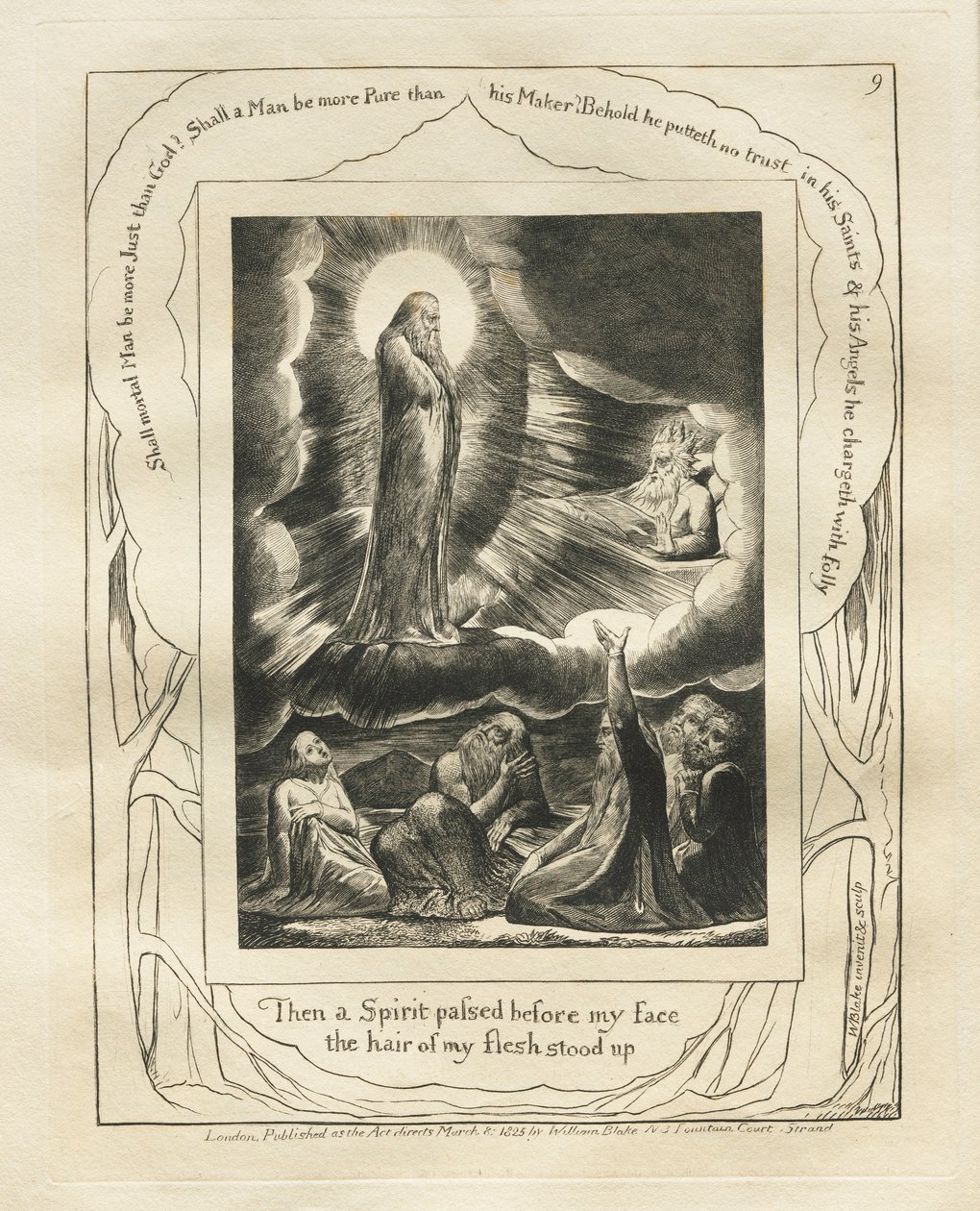 The Book of Job: Pl. 9, Then a Spirit Passed Before My Face the Hair of My Flesh Stood Up, 1825 by William Blake