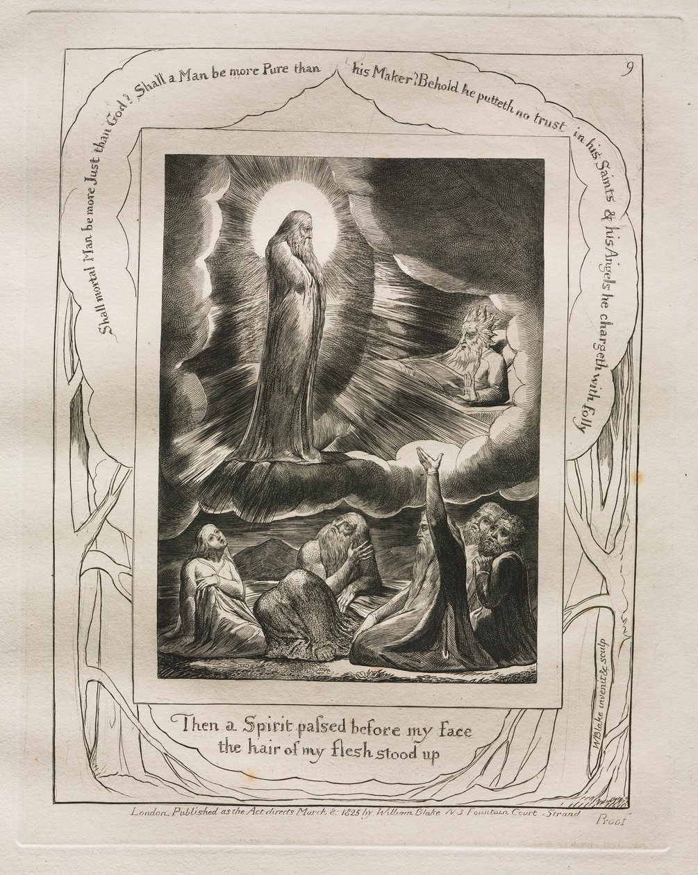 The Book of Job: Pl. 9, Then a Spirit passed before my face the hair of my flesh stood up by William Blake
