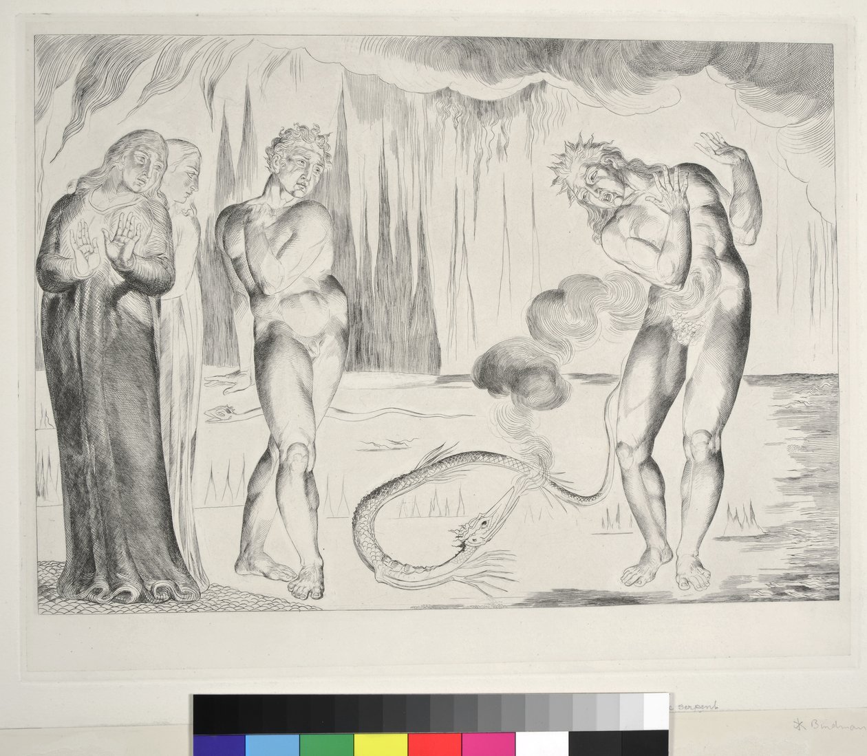 The Circle of Thieves: Buoso Donati Attacked by the Serpent, Inferno, Canto XXV, illustration to the 