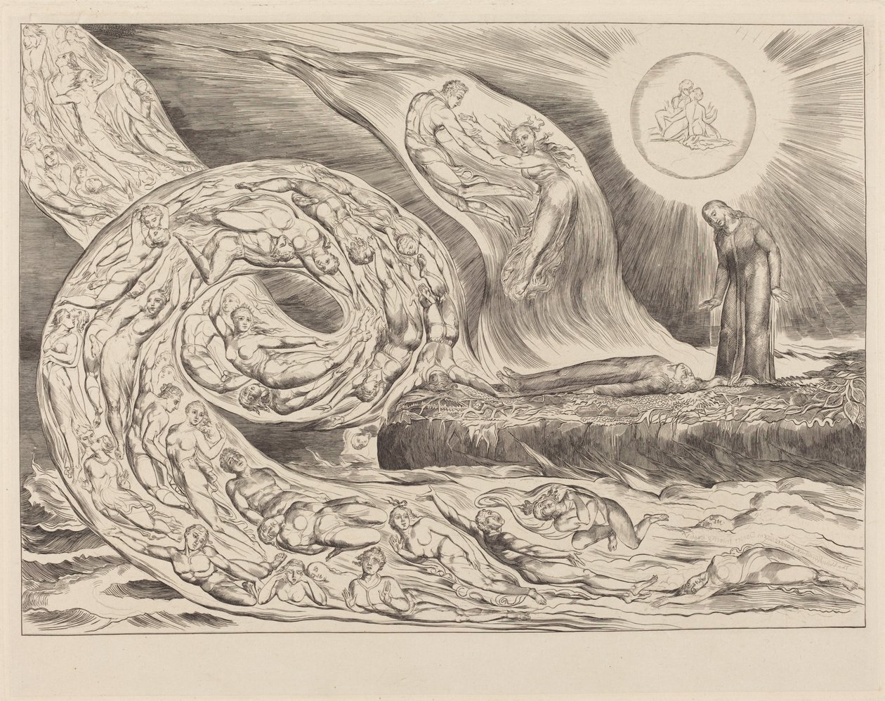 The Circle of the Lustful: Paolo and Francesca by William Blake
