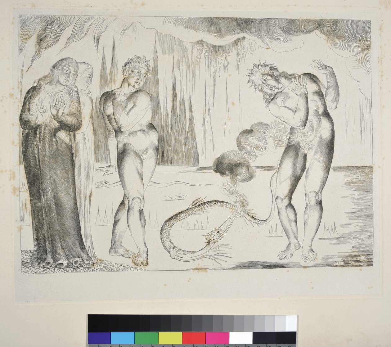 The Circle of the Thieves: Buoso Donati Attacked by the Serpent, Inferno, Canto XXV, illustration to the 