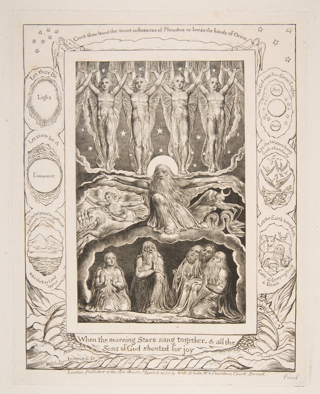 The Creation, from Illustrations of the Book of Job, 1825-26 by William Blake
