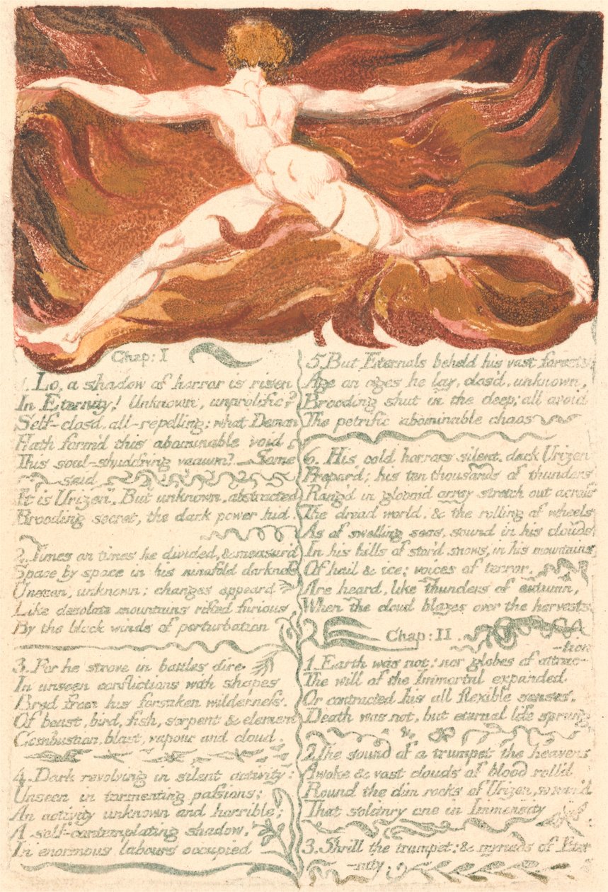 The First Book of Urizen, Plate 3, "Chap: 1 . . . ." (Bentley 3) by William Blake
