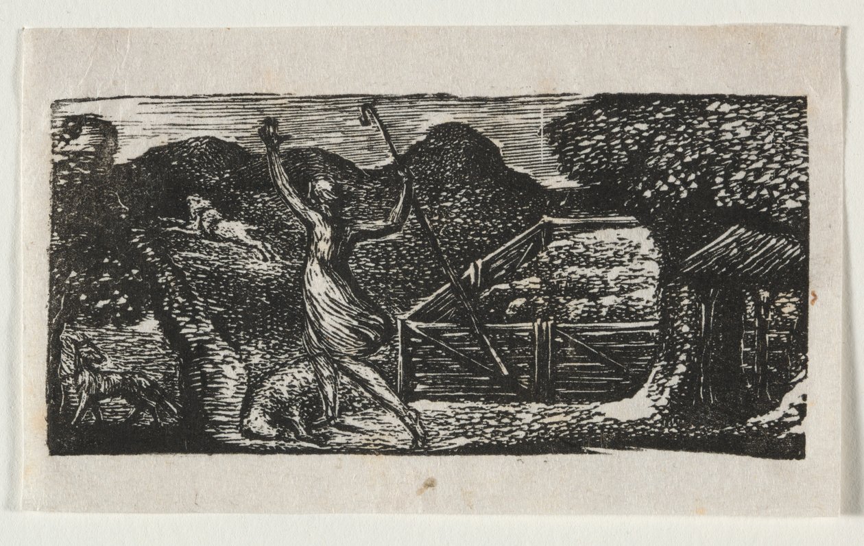 The Pastorals of Virgil, Eclogue I: The Shepherd Chases Away a Wolf by William Blake