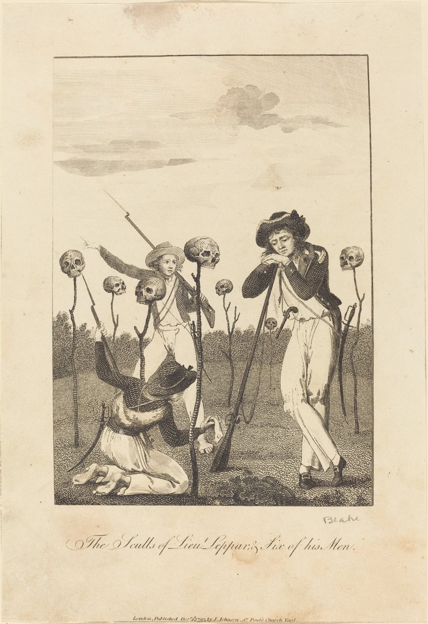 The Skulls of Lieutenant Leppar and Six of His Men by William Blake